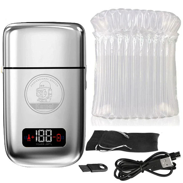 Hot Sale Kemei Km-Tx3 2021new design Anti Pinch Hair Product Electric Gold Metal Body Shaving Usb Charging Reciprocating Shaver