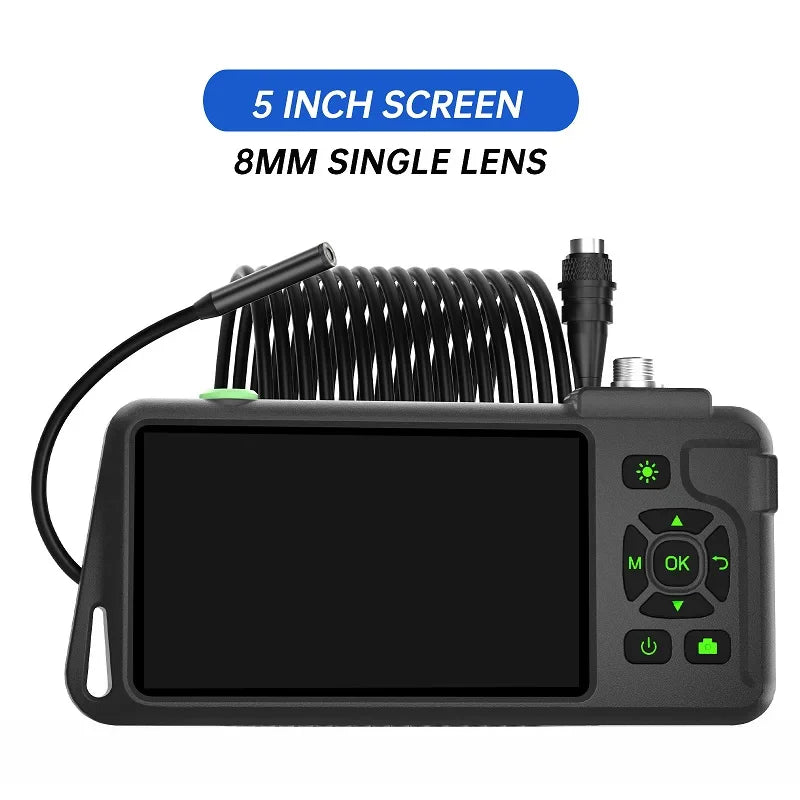 5''IPS Screen Industrial Endoscope Camera 1-15M HD1080P Single Dual Triple Lens HD1920 5.0MP Autofocus Pipe Inspection Borescope