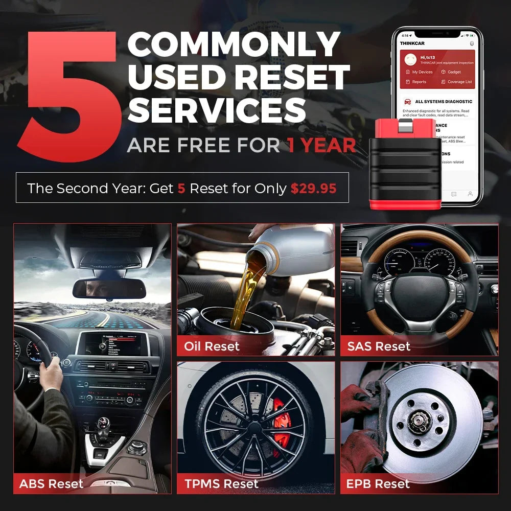 Thinkcar Thinksafe Bluetooth OBD2 Automotive Scanner Car Code Reader 5 Reset All System OBD 2 Auto Diagnostic Tools PK Thinkdiag