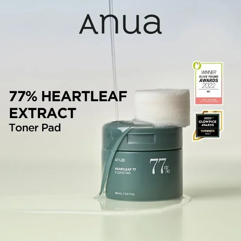 Anua Heartleaf 77 Face Acne Toner Cleaning Oil and 77 Toner Pads Face Pore Care Beauty Products Daily moisturizer Skincare Set