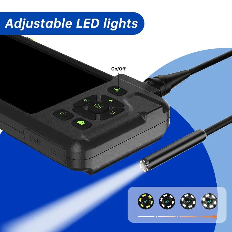 5''IPS Screen Industrial Endoscope Camera 1-15M HD1080P Single Dual Triple Lens HD1920 5.0MP Autofocus Pipe Inspection Borescope
