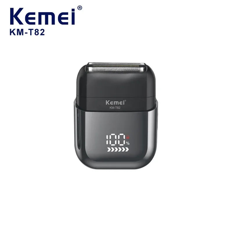 Kemei KM-T82 Usb Reciprocating Electric Shaver Washable Digital Display Professional Electric Portable Travel beard trimmer