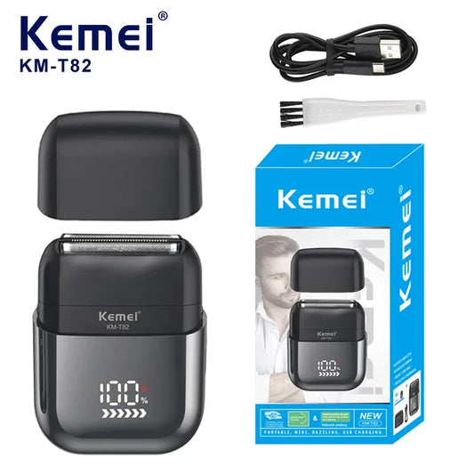 Kemei KM-T82 Usb Reciprocating Electric Shaver Washable Digital Display Professional Electric Portable Travel beard trimmer