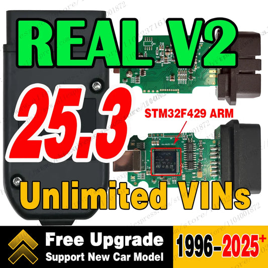 Best qualit 2025+ Real V2 VagCom Diagnostic Tool Update Online Unlimited VINS Vag Com HEX Usb Interface V25.3 Coding Function