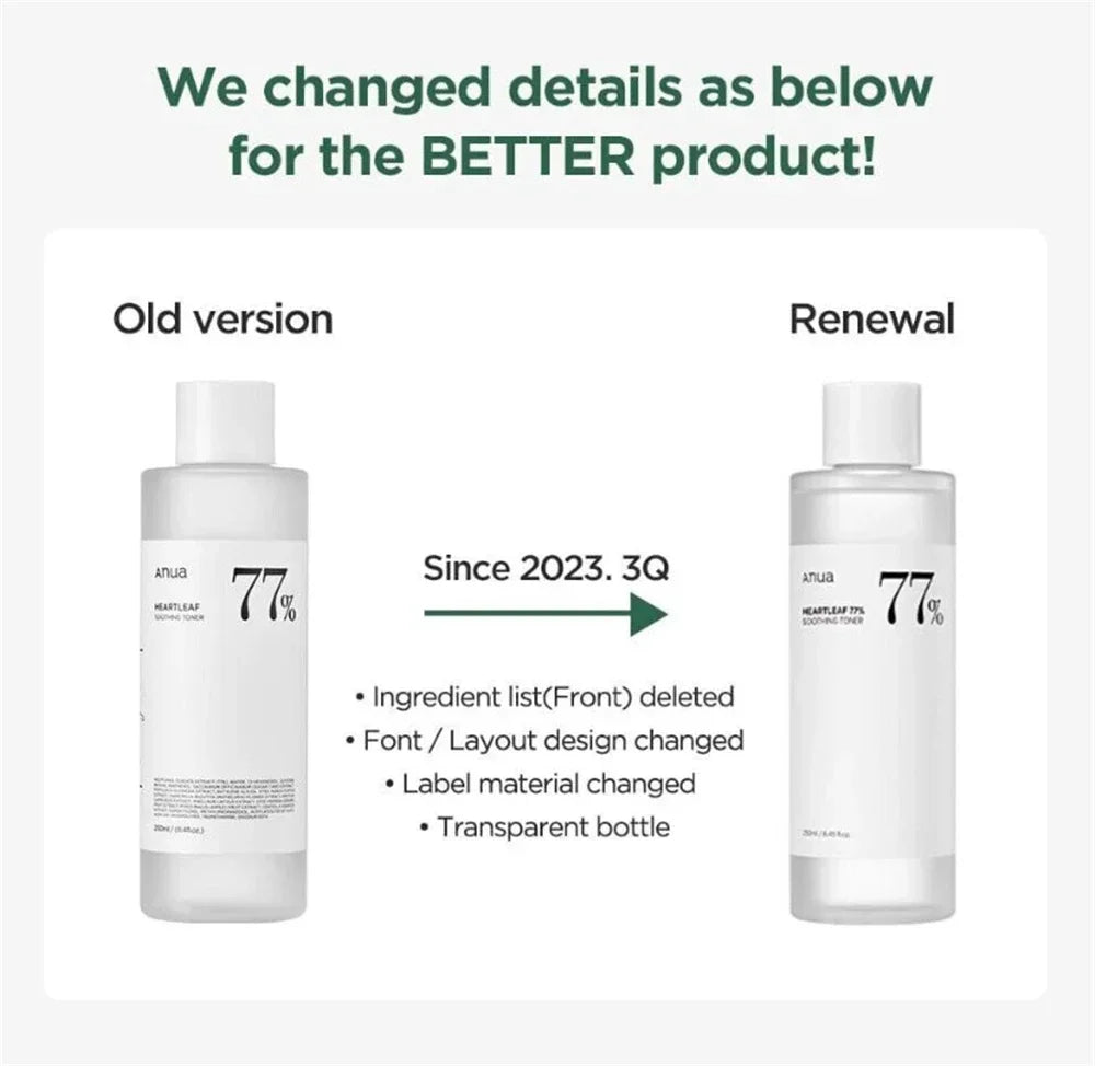 Anua Korean Skin Care Heartleaf 77% Moisturizing Toner Makeup Remover Lotion Blackhead Moisturizing Oil Control Deep Cleansing