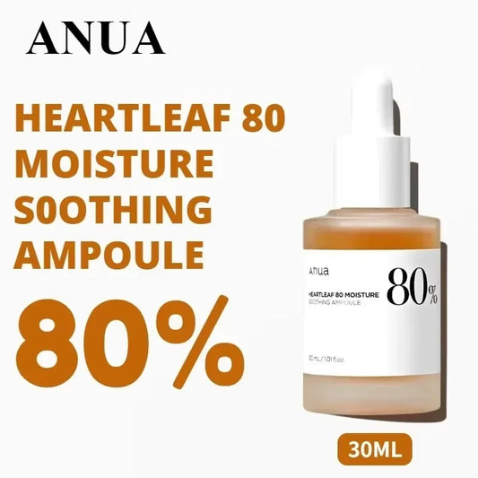 Anua Heartleaf 80% Soothing Ampoule 30ml High Concentration Skin Care Essence Moisturizing Panthenol Korean Skin Care Products