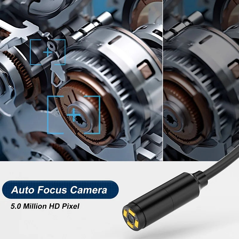 5''IPS Screen Industrial Endoscope Camera 1-15M HD1080P Single Dual Triple Lens HD1920 5.0MP Autofocus Pipe Inspection Borescope