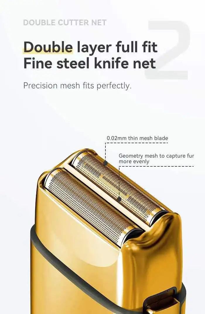 Hot Sale Kemei Km-Tx3 2021new design Anti Pinch Hair Product Electric Gold Metal Body Shaving Usb Charging Reciprocating Shaver