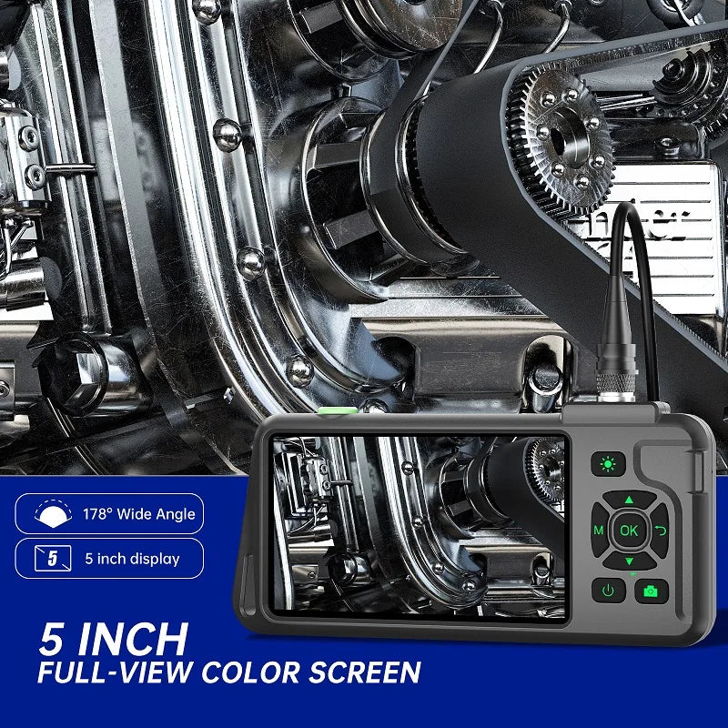 5''IPS Screen Industrial Endoscope Camera 1-15M HD1080P Single Dual Triple Lens HD1920 5.0MP Autofocus Pipe Inspection Borescope