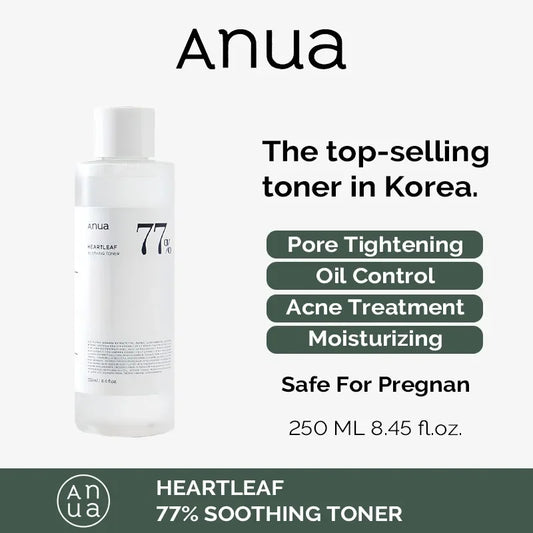 ANUA Korean Houttuynia cordata toner 77% soothing oil control astringent pores toner suitable for sensitive skin 250ml