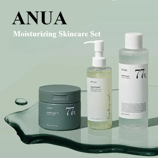 Anua Heartleaf 77 Face Acne Toner Cleaning Oil and 77 Toner Pads Face Pore Care Beauty Products Daily moisturizer Skincare Set