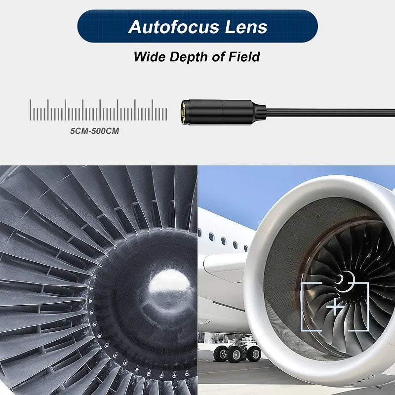 5''IPS Screen Industrial Endoscope Camera 1-15M HD1080P Single Dual Triple Lens HD1920 5.0MP Autofocus Pipe Inspection Borescope