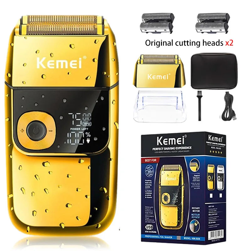 Kemei 2 in 1 Electric Shaver Men Electric Razor Rechargeable Beard Shaver Floating Hair Trimmer Face Care Beard Shaving Machine