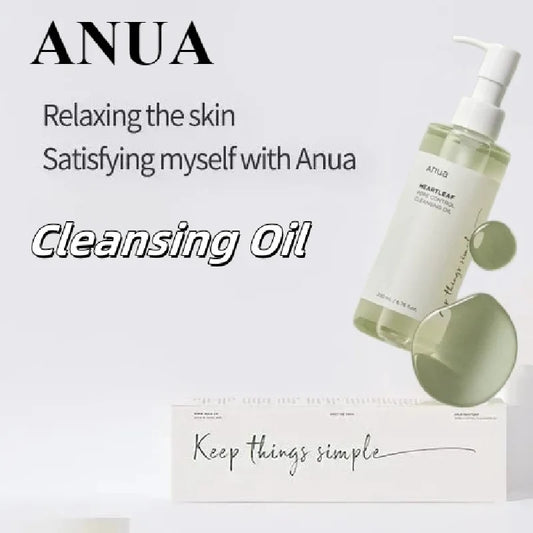 Korean Anua Heartleaf Pore Control Cleansing Oil Moisturizer Skin Care Facial Acne Blackhead Removal Oil 200ml Skincare Products