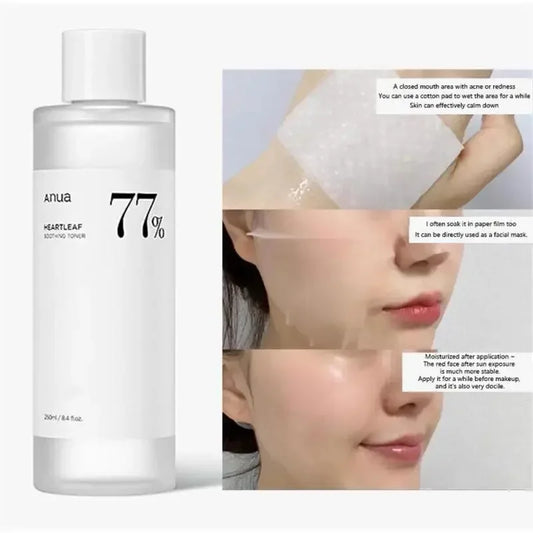 Anua Korean Skin Care Heartleaf 77% Moisturizing Toner Makeup Remover Lotion Blackhead Moisturizing Oil Control Deep Cleansing