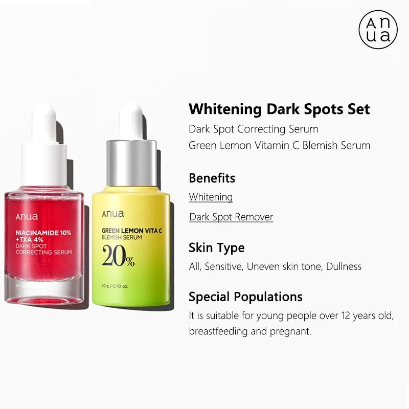 Anua Skincare Products 70% Nicotinamide Essence Black Spot Serum Lemon Vitamin C and Peach Essence 30ml Korean Skin Care