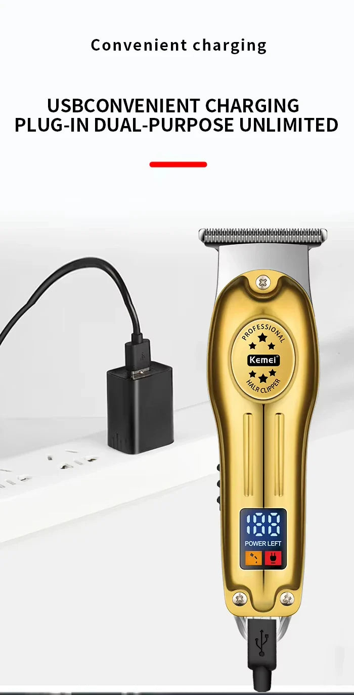 Kemei KM-2628 KM-678 KM-2024 Professional Electric Hair Clippers Beard Clipper Rechargeable Men's Shaver Hair Trimmer Kit