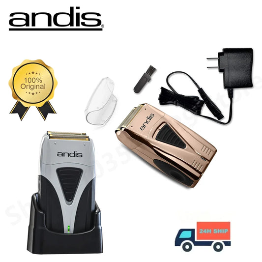 Original Andis Profoil Lithium Plus 17200 Barber Hair Cleaning Electric Shaver For Men Beard Stubble Razor Bald Shaving Machine