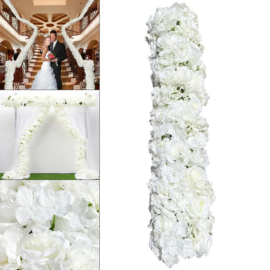 Wedding Wall Floral Panel Arrangement Backdrop 100cm Artificial Rose Flower Row DIY Decor