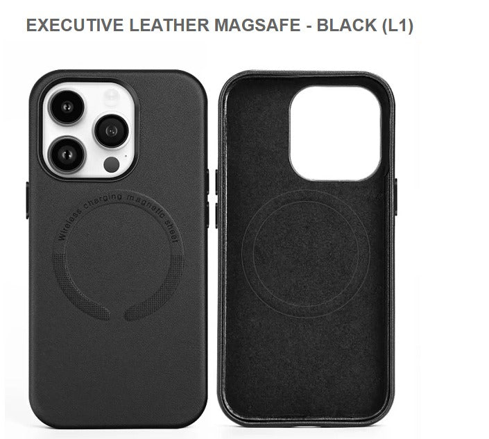 Spec-Executive Leather Megasafe Mobile Case for Iphone15pro-Black, Free Shipping