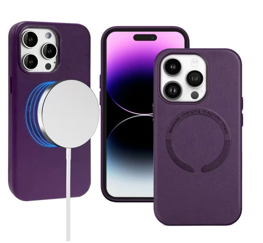 Spec-Executive Leather Megasafe Mobile Case for Iphone15pro-Purple,Free Shipping