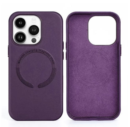 Spec-Executive Leather Megasafe Mobile Case for Iphone15pro-Purple,Free Shipping