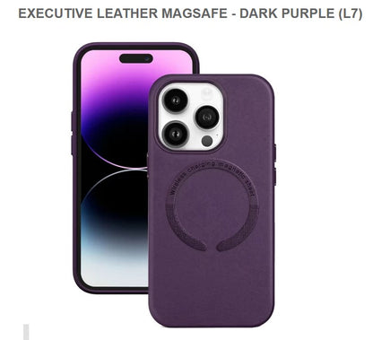 Spec-Executive Leather Megasafe Mobile Case for Iphone15pro-Purple,Free Shipping