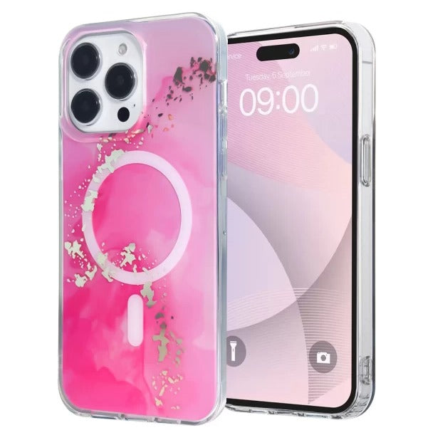 Spec-Amuse Megasafe Marble Pink Mobile Case for Iphone15pro-Get Free Shipping