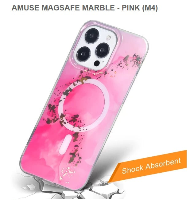 Spec-Amuse Megasafe Marble Pink Mobile Case for Iphone15pro-Get Free Shipping