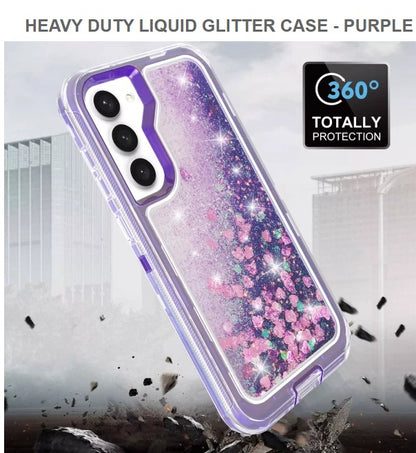 Heavy Duty Liquid Glitter Mobile Cover For Samsung S23Plus-Purple