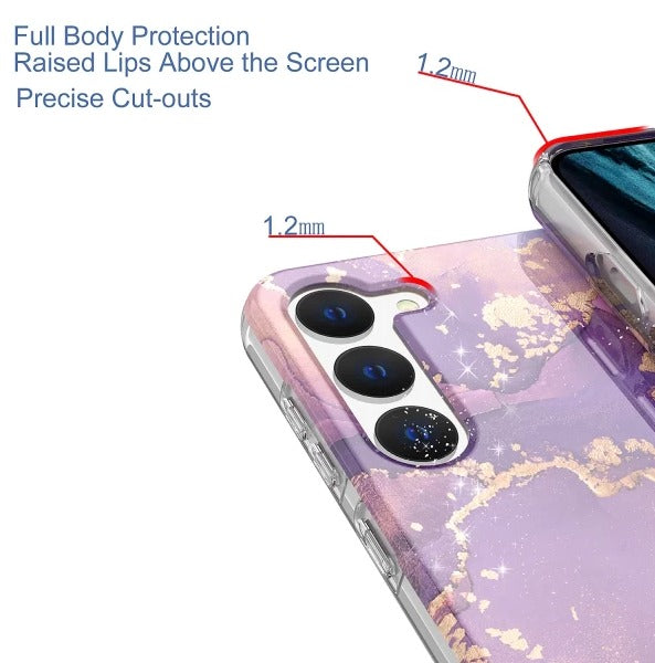 Amuse Series Mobile Cover For Samsung S23Plus -Purple Marble