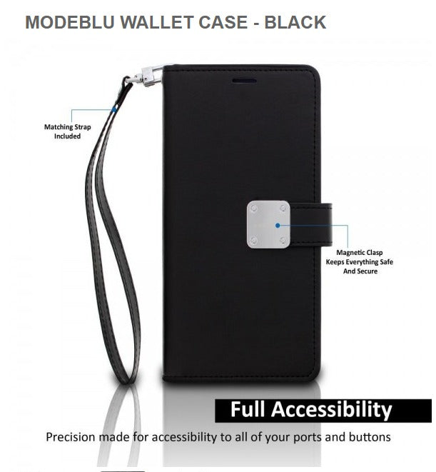 Modeblu Wallet Mobile Case For Samsung S23Plus-Black