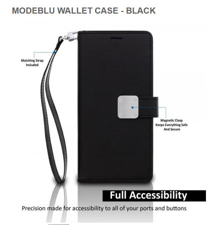 Modeblu Wallet Mobile Case For Samsung S23Plus-Black