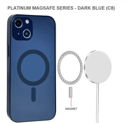 Speck MagaSafe Case for iPhone 15 Platinum Dark Blue, Wireless Charging