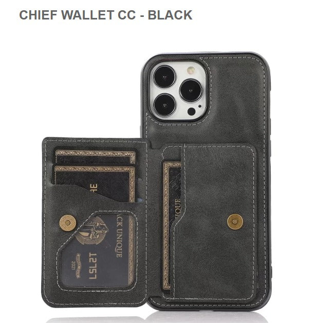 CHIEF WALLET CC Mobile Cover for Iphone 12 & 12 Pro -Black-Get Free Shipping