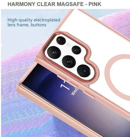 Harmony Clear Megasafe Mobile Cover For Samsung S24Ultra -Pink