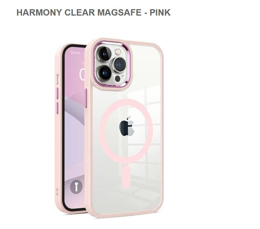 HARMONY CLEAR MEGASAFE Mobile Cover for Iphone 15Pro Max-Pink-Free Shipping