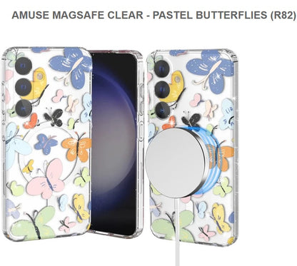 Amuse Megasafe Clear Mobile Cover For Samsung S24-Pastel Butterflies