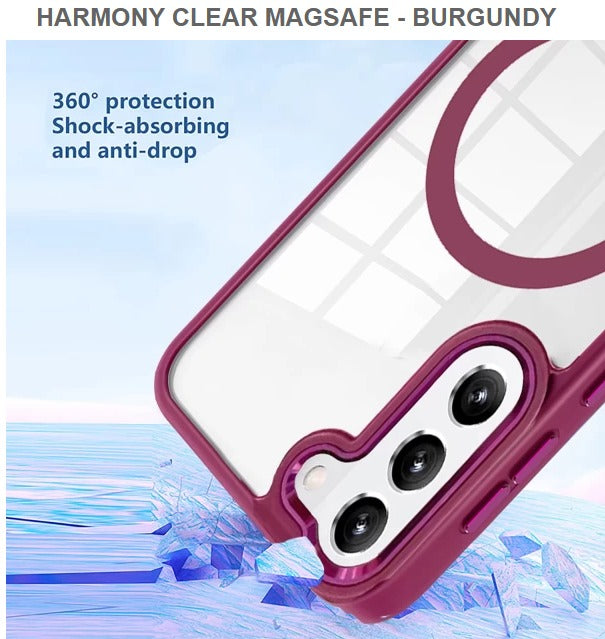 Harmony Clear Megasafe Mobile Cover For Samsung S23Plus-Burgundy