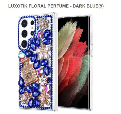 Luxotik Floral Perfume Mobile Cover For Samsung S23Ultra -Dark Blue-Get Free Shipping Today !