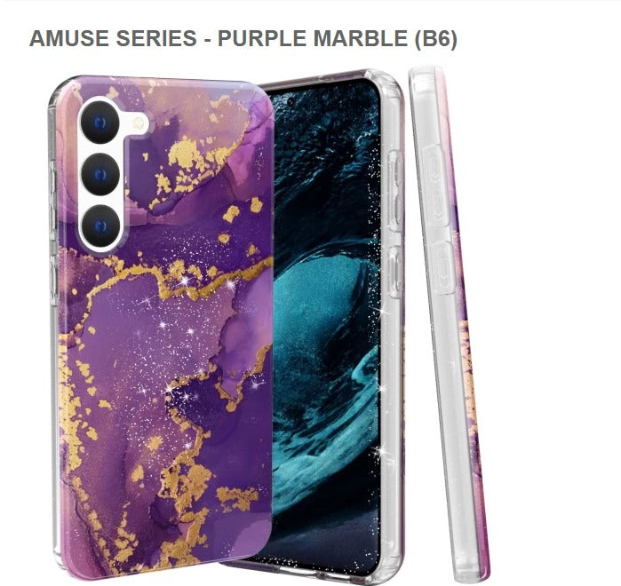 Amuse Series Mobile Cover For Samsung S23Plus -Purple Marble