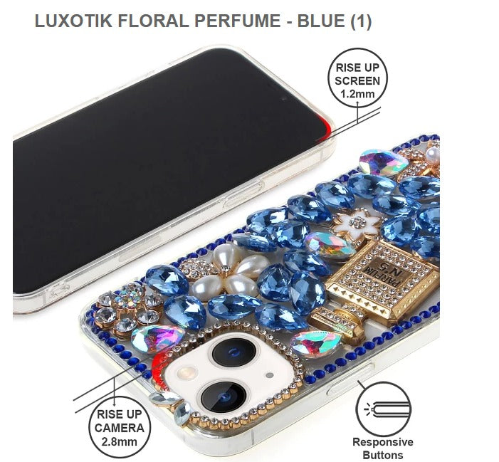 LUXOTIK FLORAL PERFUME Mobile Cover for Iphone 12 & 12 Pro -Blue-Free Shipping