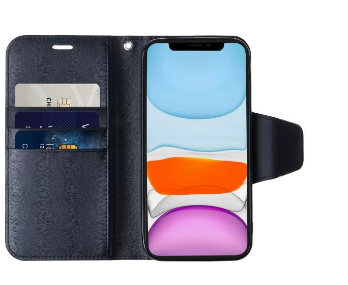 Prestige Wallet Dairy Mobile Cover For Iphone 11&11Pro-Black-Free Shipping