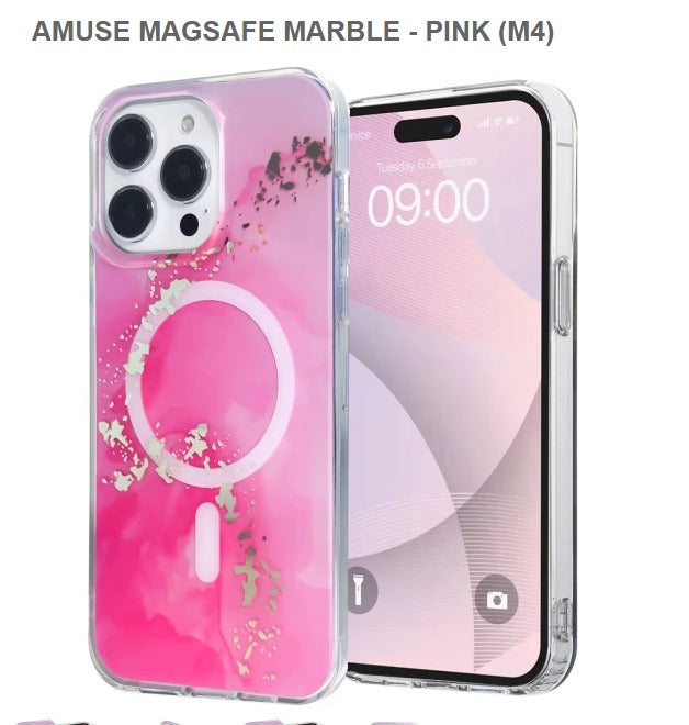 AMUSE MEGASAFE MARBLE PINK Mobile Case for Iphone 15Pro Max-Get Free Shipping