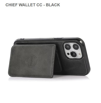 CHIEF WALLET CC Mobile Cover for Iphone 12 & 12 Pro -Black-Get Free Shipping