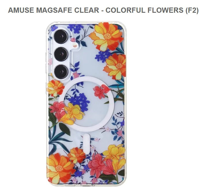 Amuse Megasafe Clear Mobile Cover For Samsung S24-Colorful Flowers