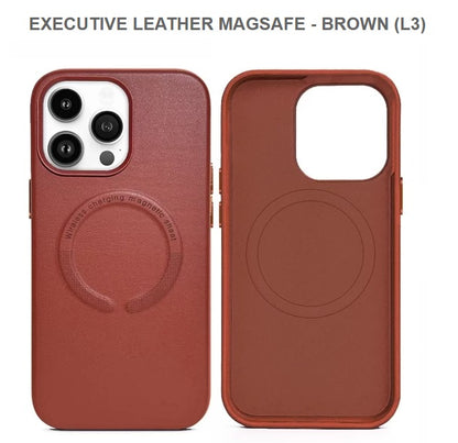 EXECUTIVE LEATHER MEGASAFE Mobile Cover For Iphone 15Pro Max-Brown-Free Shipping