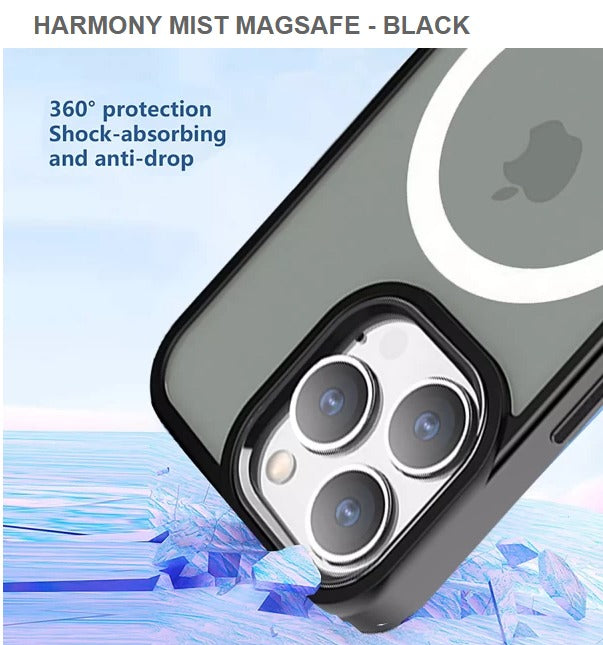 HARMONY MIST MEGASAFE Mobile Case for Iphone12& 12pro -BLACK-Free Shipping