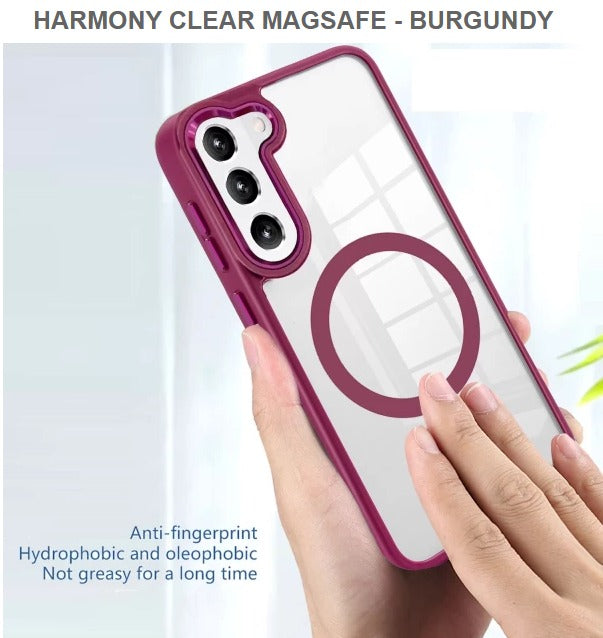 Harmony Clear Megasafe Mobile Cover For Samsung S23Plus-Burgundy