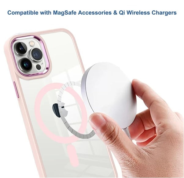 HARMONY CLEAR MEGASAFE Mobile Cover for Iphone 15Pro Max-Pink-Free Shipping